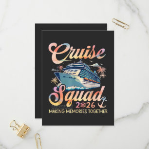 Cruise Squad 2026 Family Summer Vacation Invitation Postcard