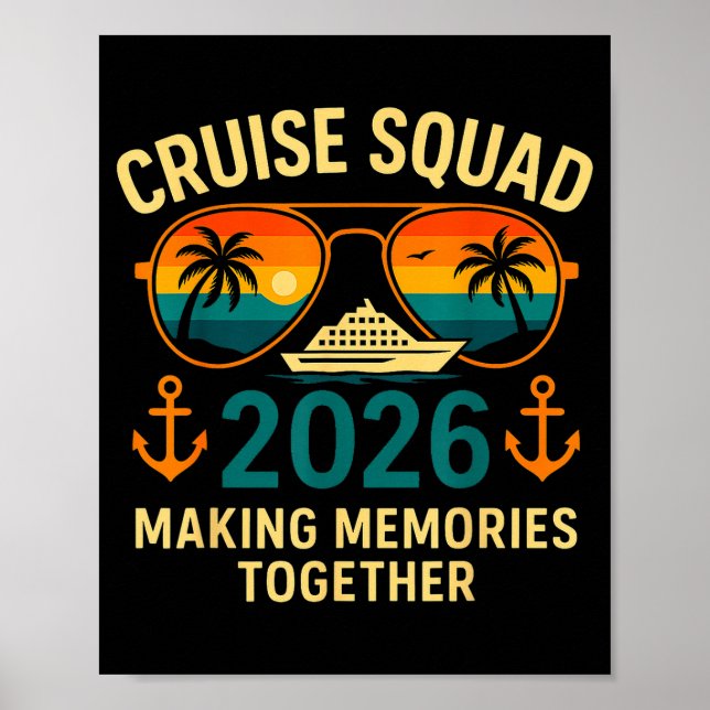 Cruise Squad 2026 Family Vacation Matching Group S Poster (Front)