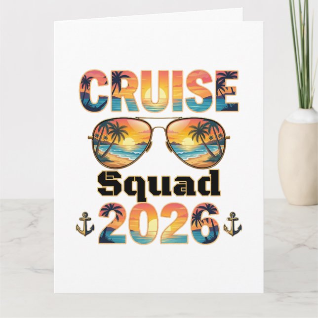 Cruise Squad 2026 - Retro Sunset Card (Front)