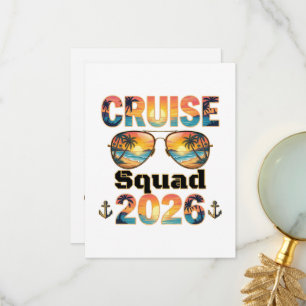 Cruise Squad 2026 - Retro Sunset Thank You Card
