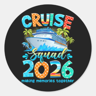 Cruise Squad 2026 Summer Vacation Matching Family Classic Round Sticker