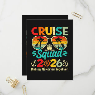 Cruise Squad 2026 Summer Vacation Matching Family  Invitation Postcard