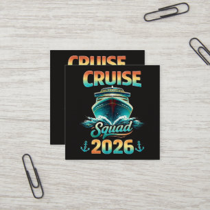 Cruise Squad 2026 – Summer Vacation Square Business Card