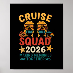 Cruise Squad 2026 Tropical Sunset Vacation  Poster