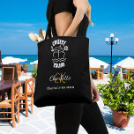 Cruise squad black white monogram name tote bag<br><div class="desc">A black background,  decorted with a cruise ship and the text: Cruise Squad.  Personalize and add your monogram initials and full name.</div>