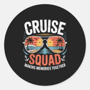 Cruise Squad Family Group Matching Summer Cruise V Classic Round Sticker