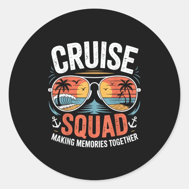 Cruise Squad Family Group Matching Summer Cruise V Classic Round Sticker (Front)