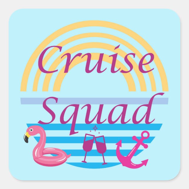 Cruise Squad Square Sticker (Front)