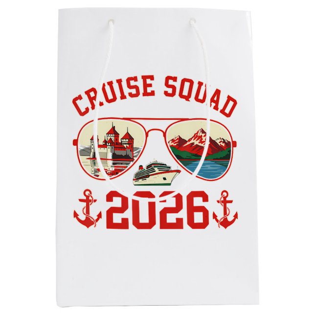 Cruise Squad Switzerland Vacation Trip 2026 Medium Gift Bag (Front)