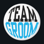 Cruise Stateroom Cabin Door Marker Wedding Groom Magnet<br><div class="desc">Fun team groom magnet for your destination cruise wedding. Perfect for attaching to the groomsmen's metal cruise ship cabin stateroom door. Modern typography in black and blue.</div>