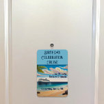 Cruise Stateroom Door Tropical Beach Magnet<br><div class="desc">Make it easy to find your room on a cruise ship as well as celebrating a vacation event that will also serve as a keepsake. Original design by Night Owl's Menagerie, 2023.</div>