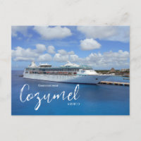 Cruise Themed Cozumel Mexico Postcard