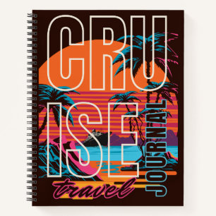 Cruise Travel Journal Diary Tropical Palm Trees