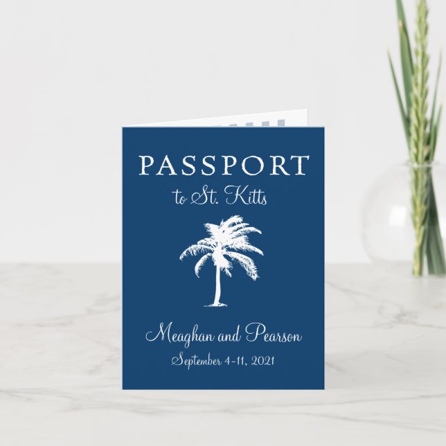 Cruise Wedding Passport to St. Kitts Invitation (Front)