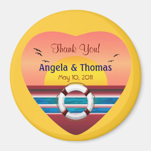 Cruise Wedding Personalized Favour Magnet