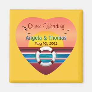 Cruise Wedding Personalized Favour Magnet