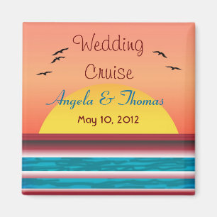 Cruise Wedding Personalized Sunset Favour Magnet