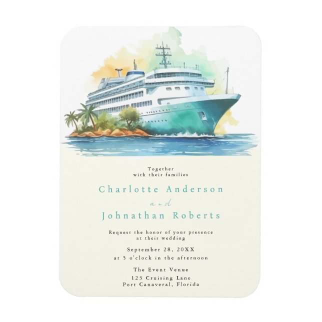 Cruise Wedding Watercolor Magnet (Vertical)