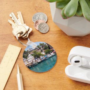 Cruise yachts near the port of Antalya Keychain