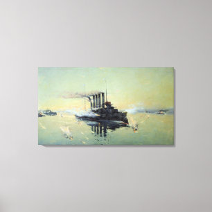 Cruiser Askold fighting Canvas Print