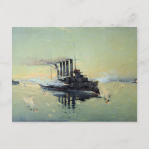 Cruiser Askold fighting Postcard