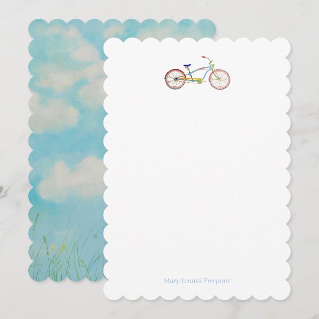 "Cruiser" Bike with sky Note Card (Front/Back)