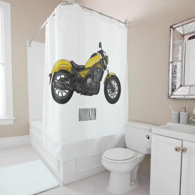 Cruiser motorcycle cartoon illustration  (In Situ)