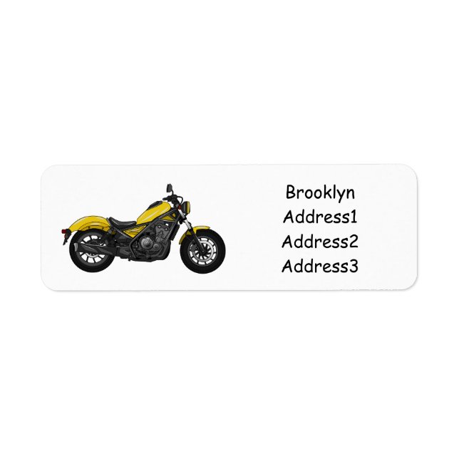 Cruiser motorcycle cartoon illustration (Front)