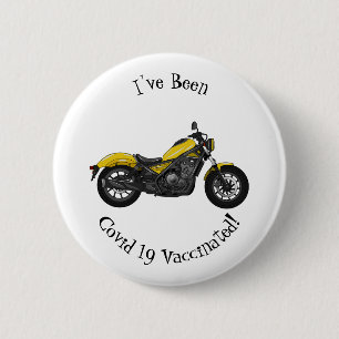 Cruiser motorcycle cartoon illustration 2 inch round button
