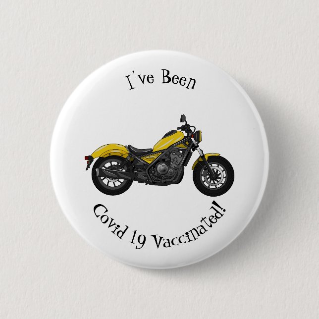 Cruiser motorcycle cartoon illustration 2 inch round button (Front)