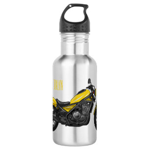 Cruiser motorcycle cartoon illustration 532 ml water bottle