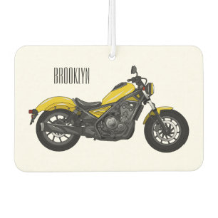 Cruiser motorcycle cartoon illustration air freshener