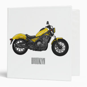 Cruiser motorcycle cartoon illustration binder