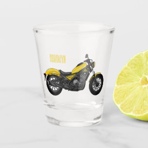 Cruiser motorcycle cartoon illustration shot glass