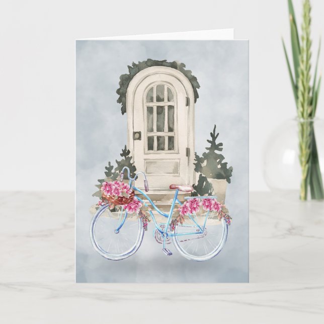 Cruiseur vintage à vélo avec fleurs (Devant)