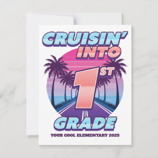 Cruisin’ Back to School 1st Grade Card
