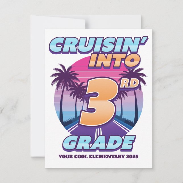 Cruisin’ Back to School 3rd Grade Card (Front)