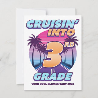 Cruisin’ Back to School 3rd Grade Card