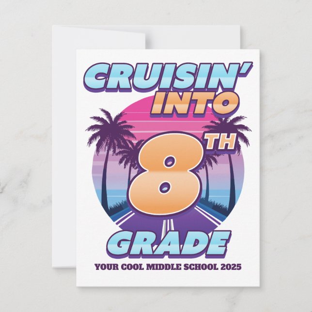 Cruisin’ Back to School 8th Grade Card (Front)