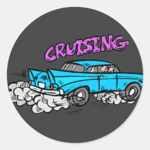 Cruisin Hot Rod Classic Round Sticker