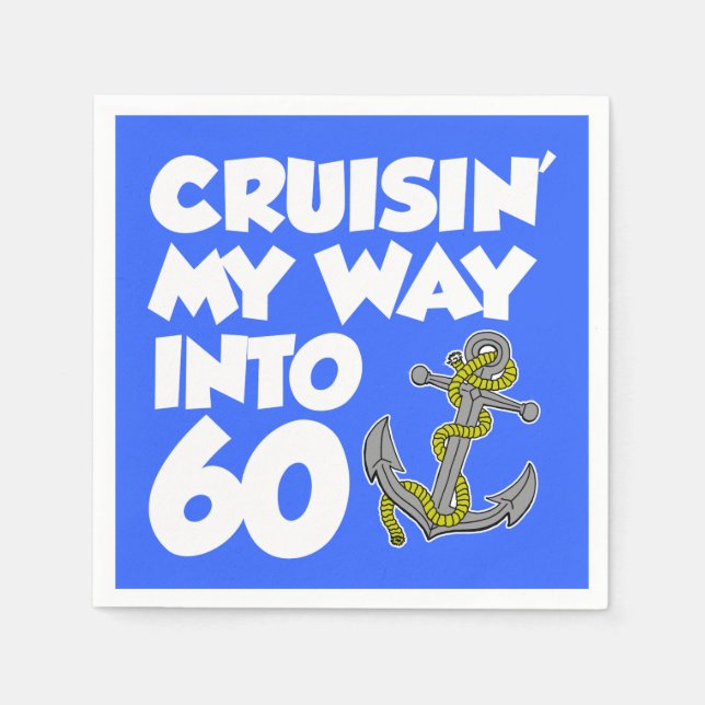Cruisin My Way Into 60 Boat Themed Party Napkins (Front)
