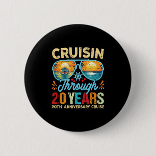 Cruisin Through 20 Years 20th Wedding Anniversary 2 Inch Round Button
