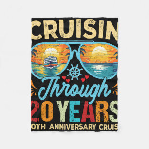 Cruisin Through 20 Years 20th Wedding Anniversary  Fleece Blanket