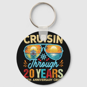 Cruisin Through 20 Years 20th Wedding Anniversary Keychain