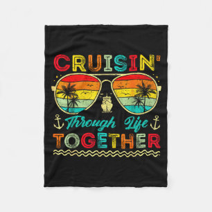 Cruisin Through Life Together Husband Artwork Fleece Blanket