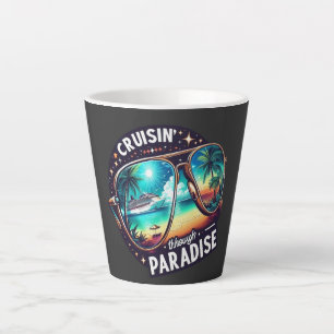 Cruisin' Through Paradise: Tropical Escape Vibes 1 Latte Mug