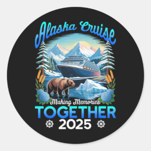 Cruisin Together Alaska 2025 Alaska Cruise Family Classic Round Sticker
