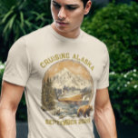 Cruising Alaska Retro Distressed Ship Embarkation  T-Shirt<br><div class="desc">You may change the style of this shirt by choosing More > under the style option. It may be personalized in the area provide or customizing by choosing the click to customize further option and changing the name, initials or words. You may also change the text colour and style or...</div>