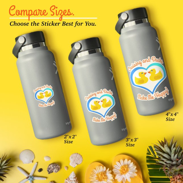 Cruising and Ducks Make Me Happy-Vacation (Cruising and Ducks Make Me Happy–Vacation Waterproof Vinyl Sticker–Choose the Size best for You.)