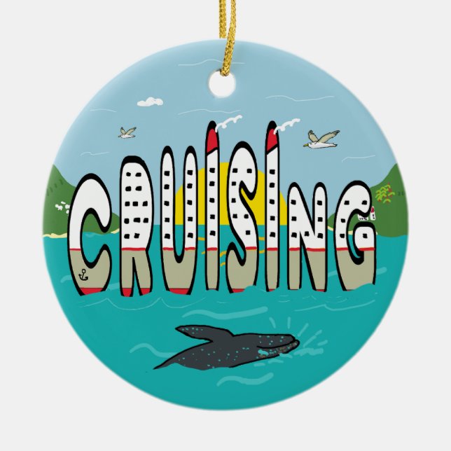 Cruising Ceramic Ornament (Front)